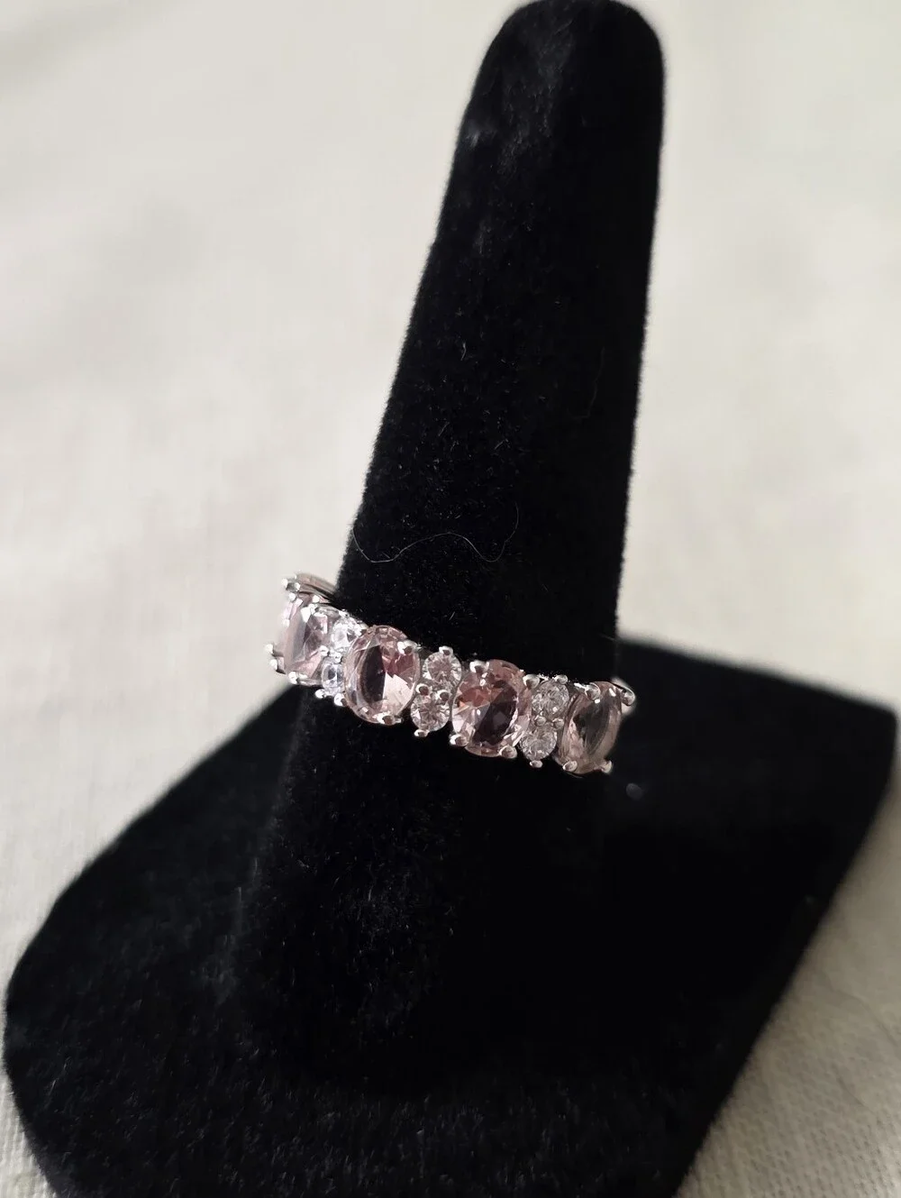 Genuine 2ct Morganite Ring Size 6 Solid S925 Sterling Silver